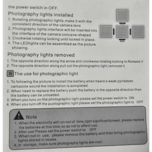 8in Dimmable 5M Light Distance 800Lm LED Video Light + Multi Function Holder,2Pc - Picture 11 of 16